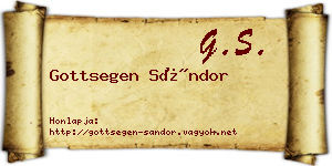 Gottsegen Sándor névjegykártya